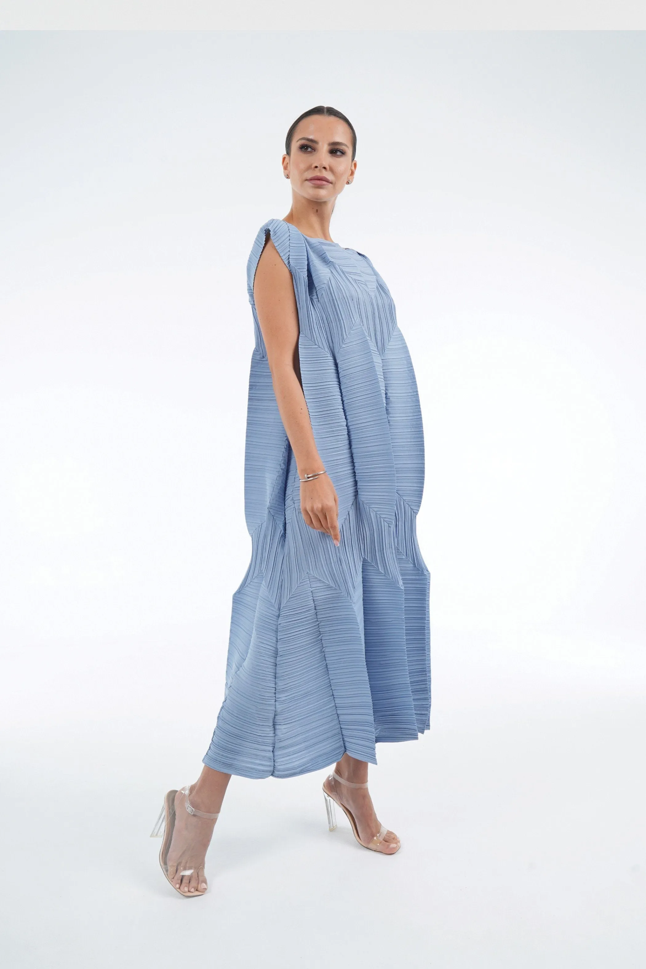 Pleated Origami Dress With Large Folds