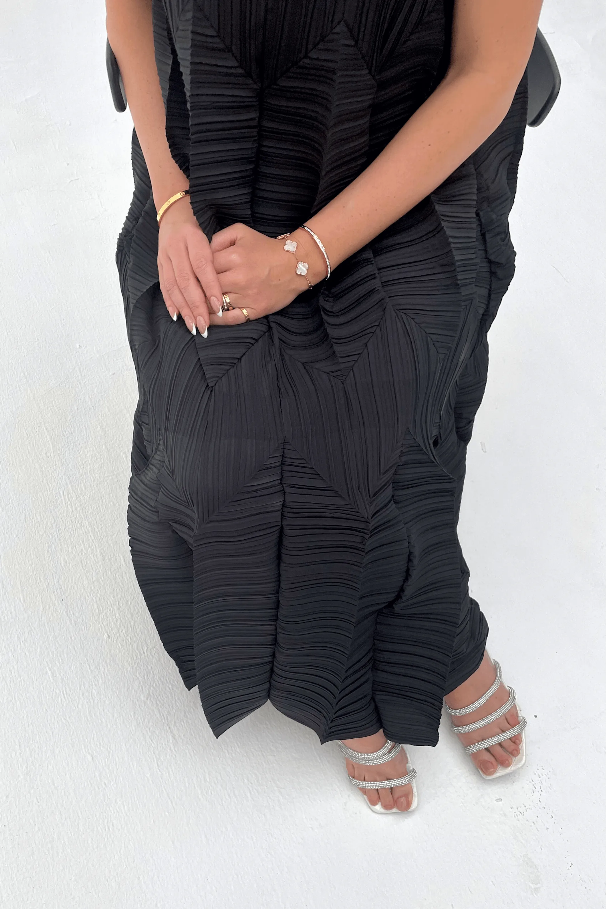Pleated Origami Dress With Large Folds