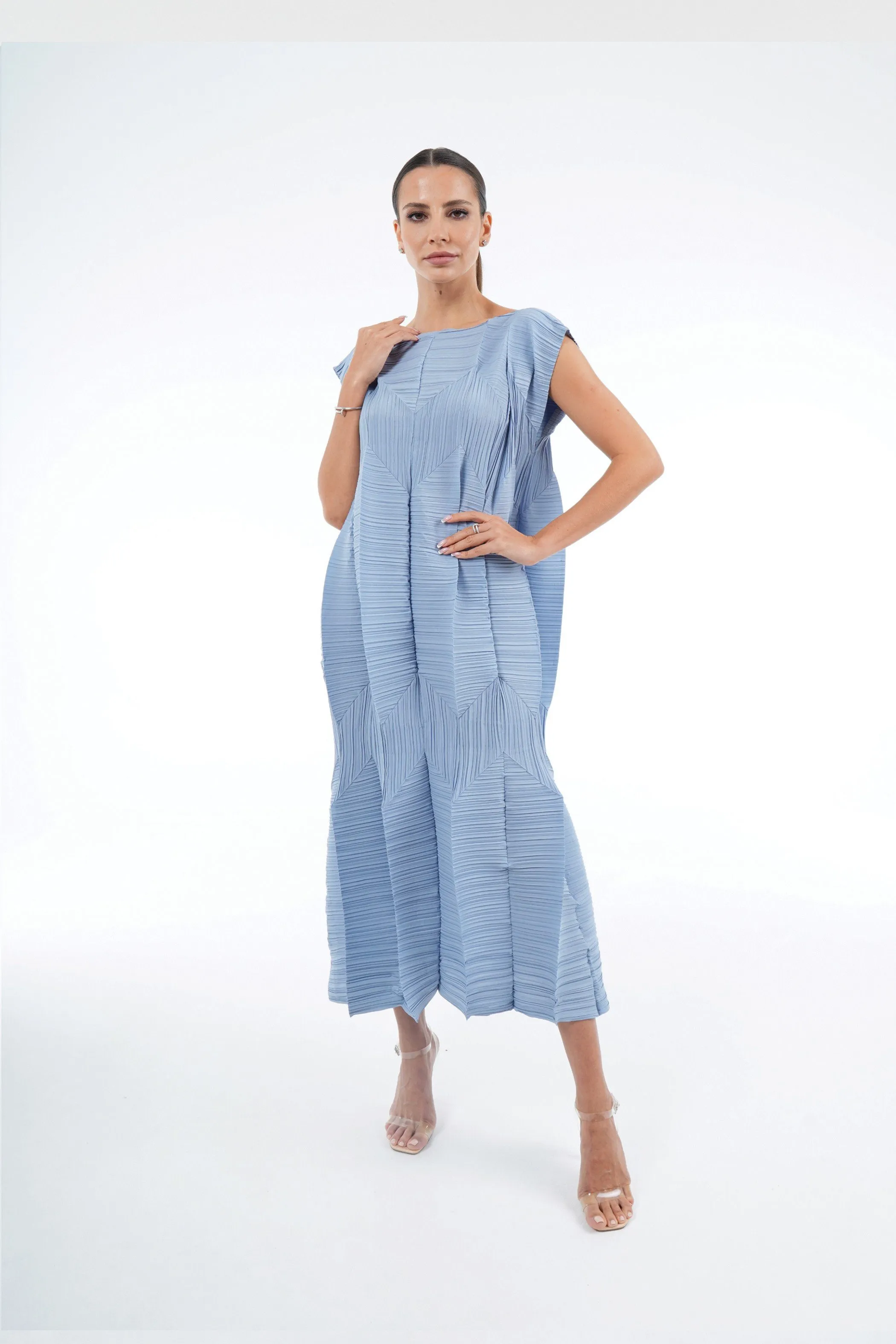 Pleated Origami Dress With Large Folds