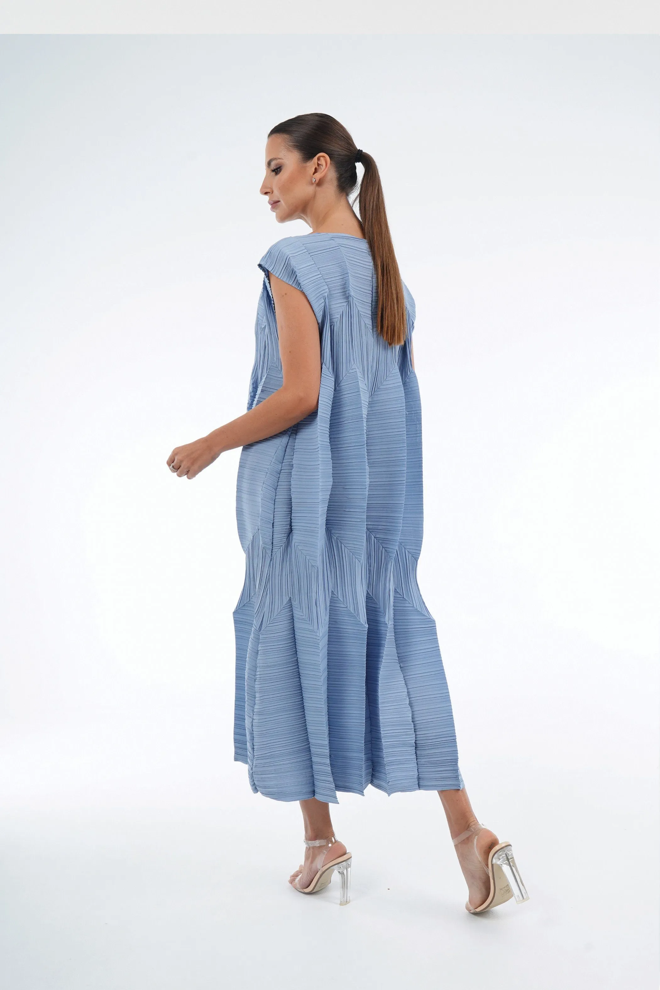 Pleated Origami Dress With Large Folds