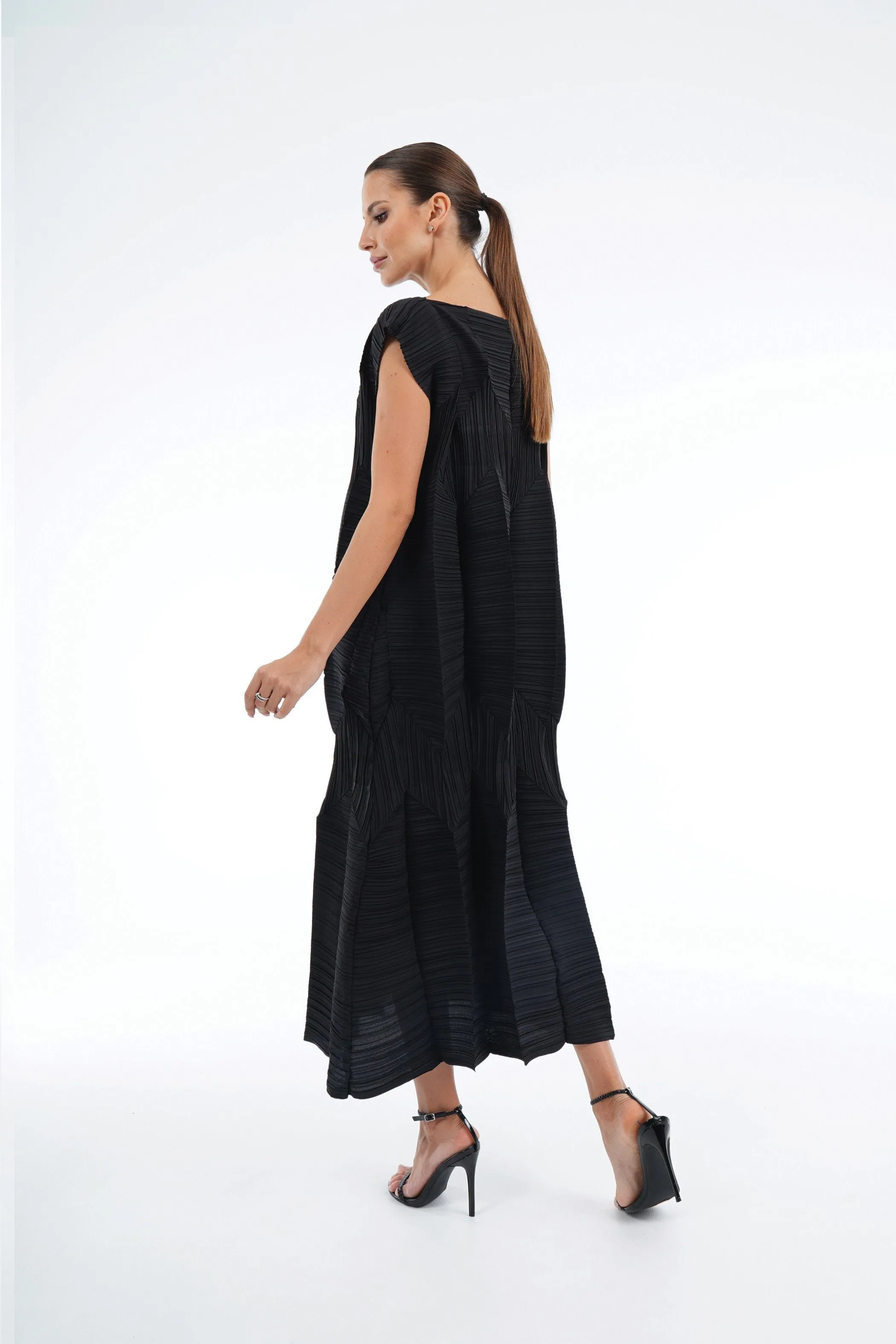 Pleated Origami Dress With Large Folds