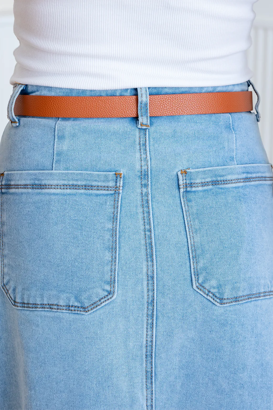 Ruby Denim Skirt Light Blue Wash