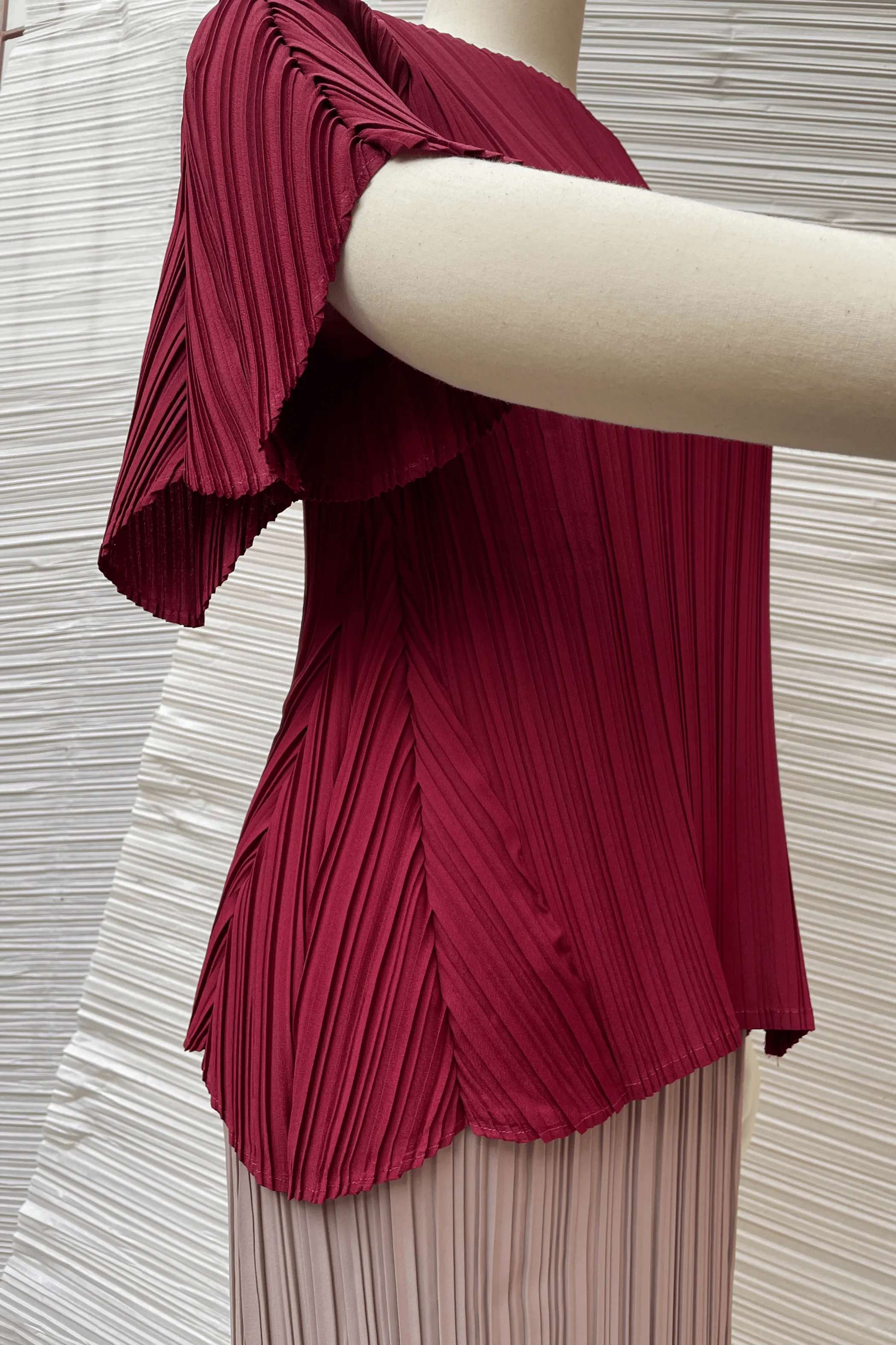Sanya Pleated Top with Puff Sleeve
