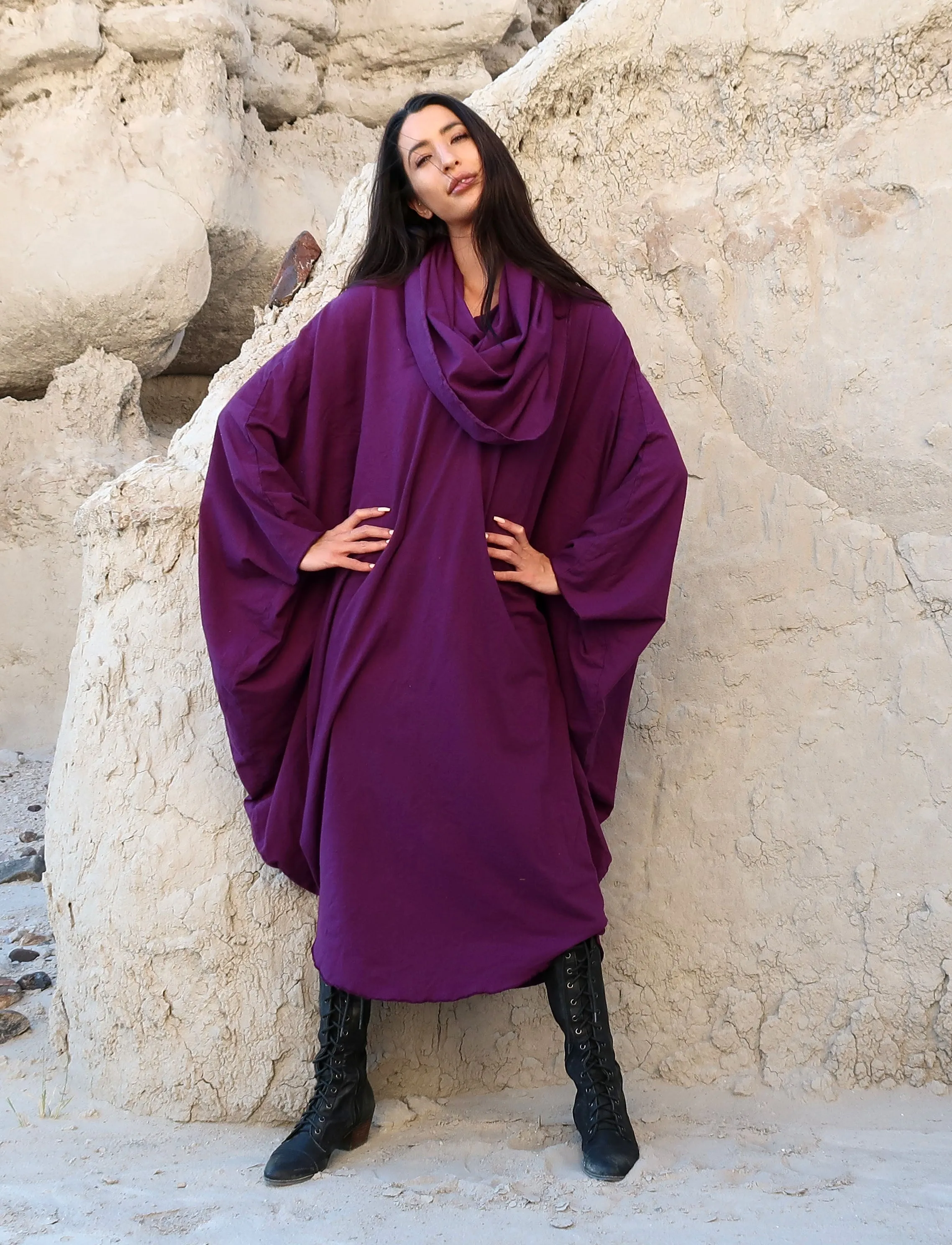 Super Cowl Aphrodite Below Knee Kaftan