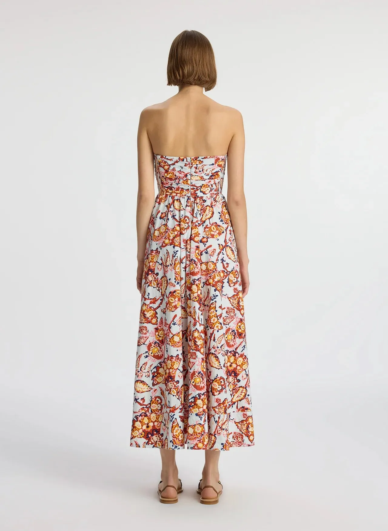 Tate Strapless Midi Dress - Acqua Multi