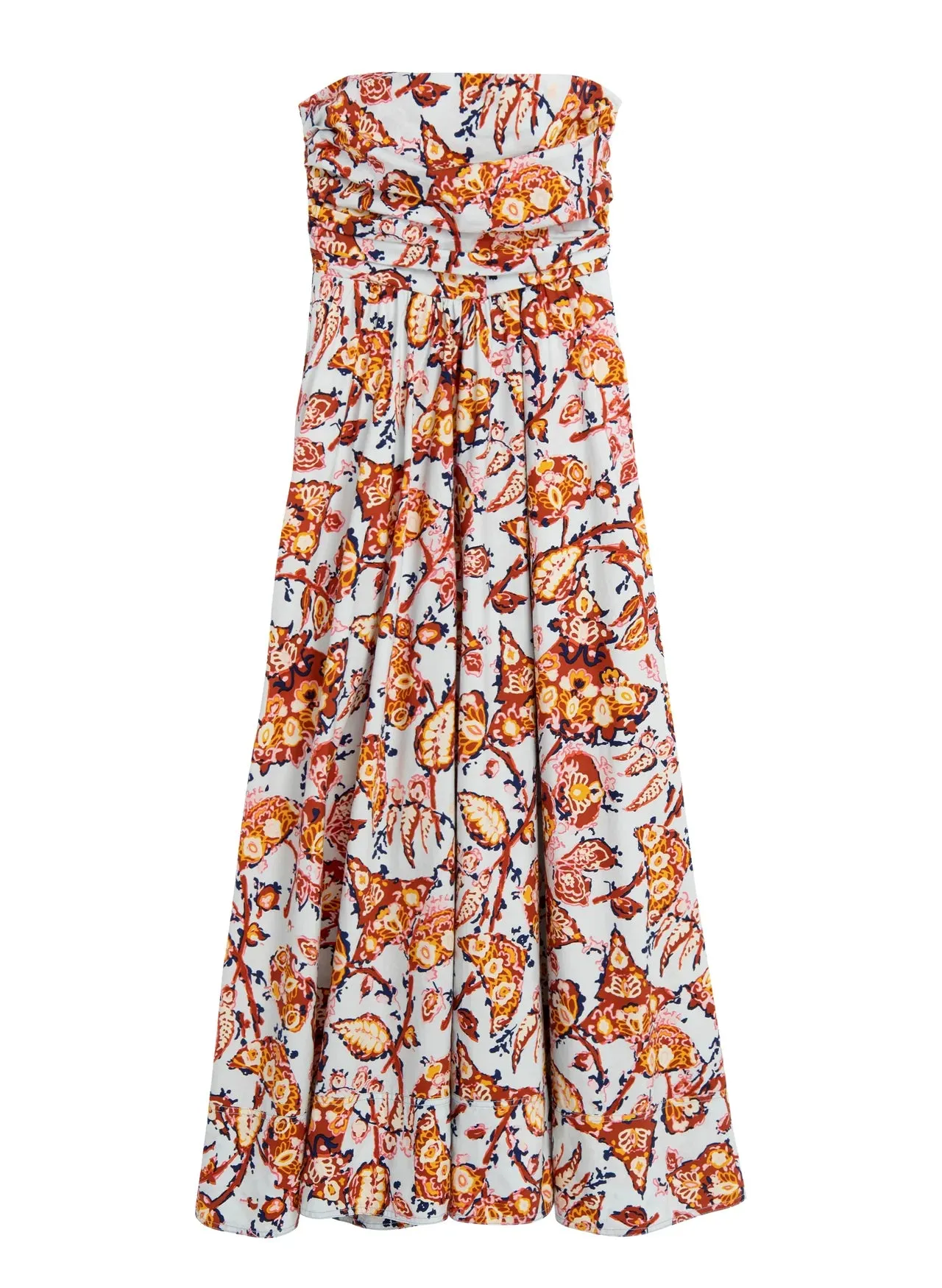Tate Strapless Midi Dress - Acqua Multi