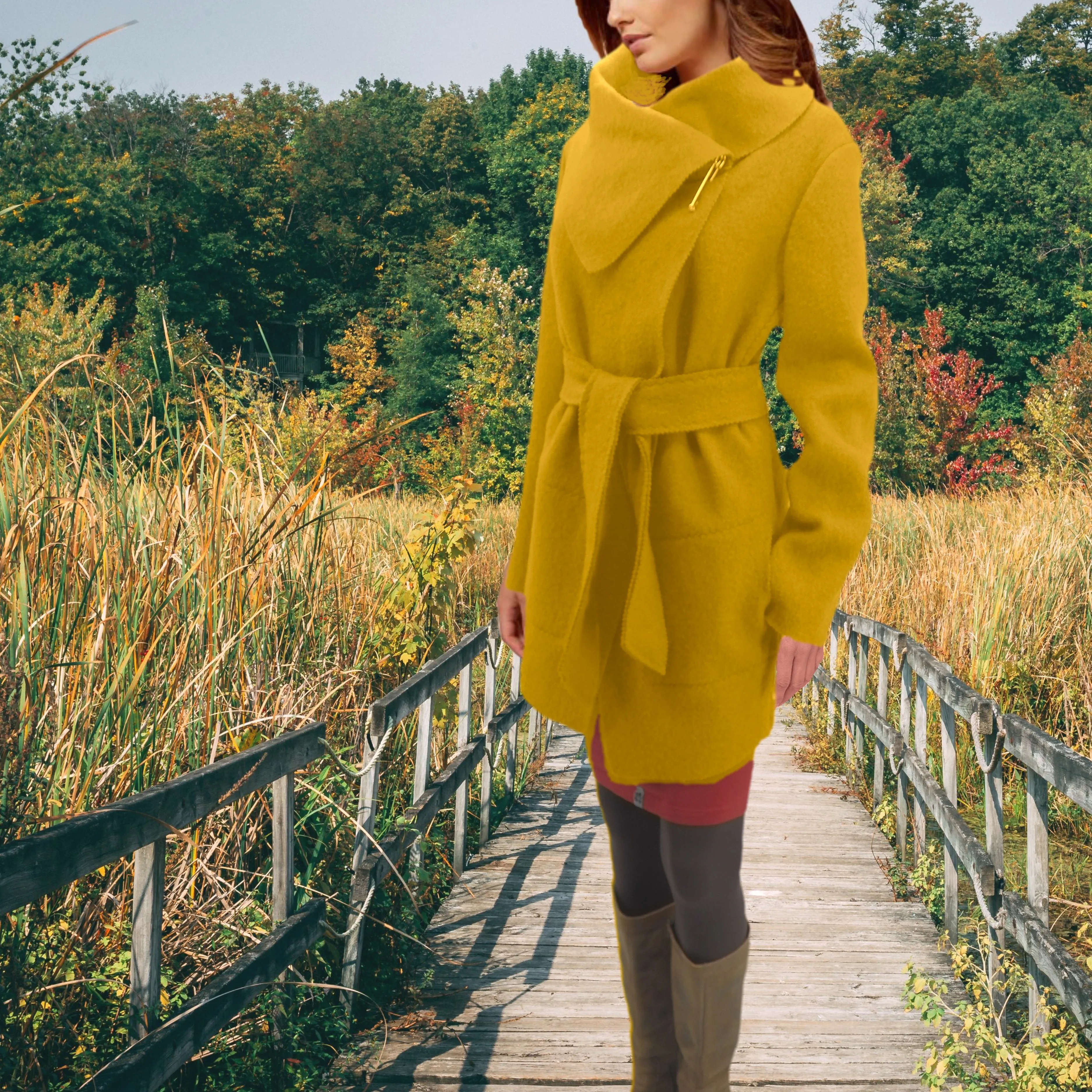wollen vest-jas van gekookte wol / jacket made of boiled wool