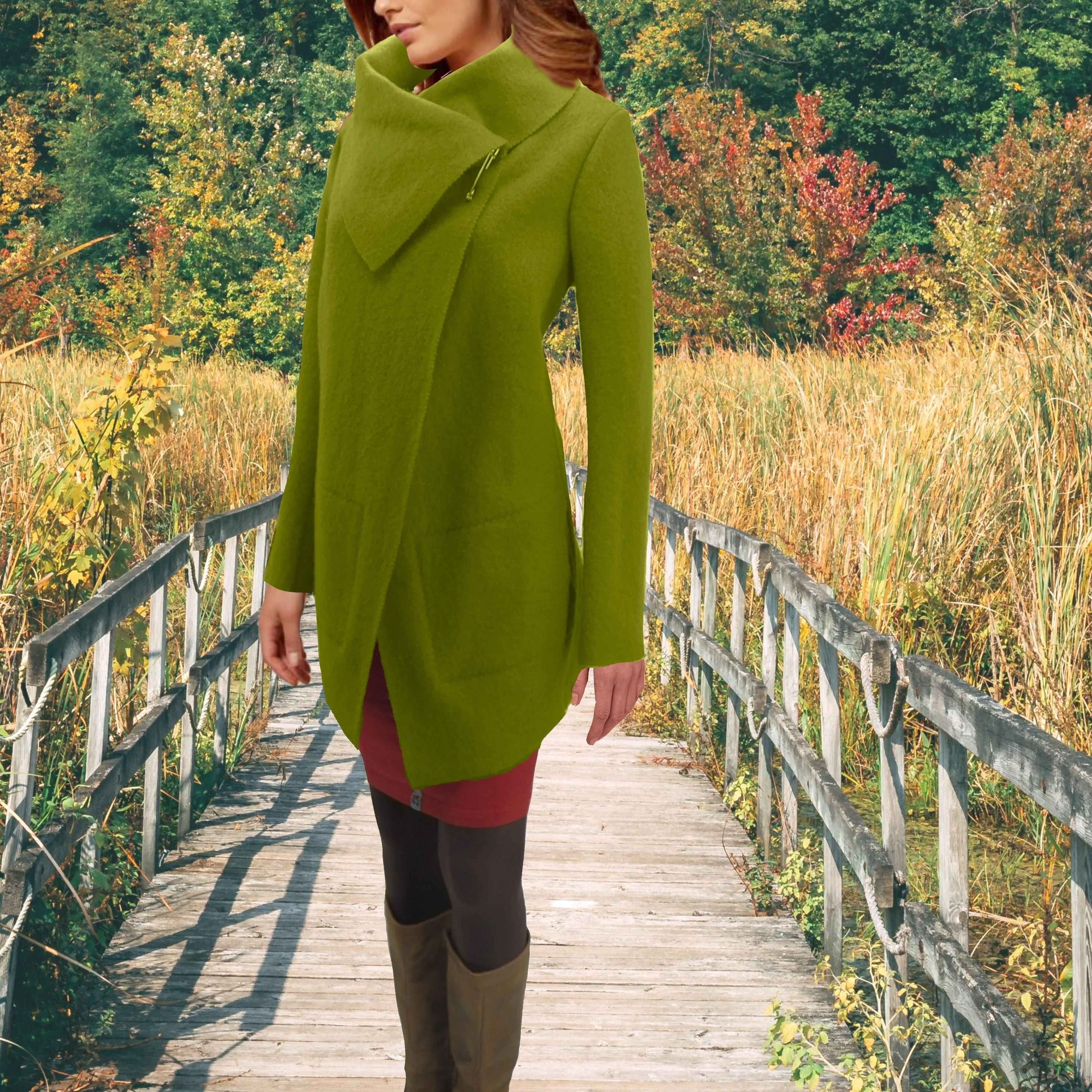 wollen vest-jas van gekookte wol / jacket made of boiled wool