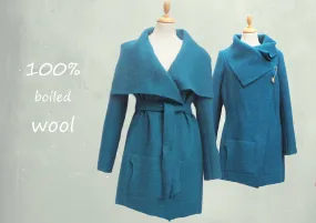 wollen vest-jas van gekookte wol / jacket made of boiled wool